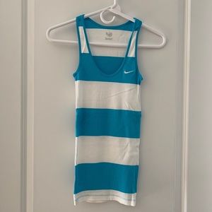 Nike Blue / White Striped Tank Top